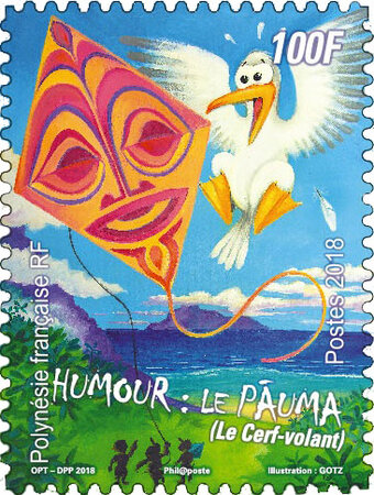 Timbre - Polynésie Française - Le cerf-volant