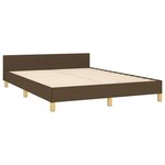 vidaXL Cadre de lit avec tête de lit marron foncé 140x190 cm Tissu