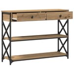 vidaXL Table Console avec tiroir chêne artisanal 100 x 28 x 75 cm