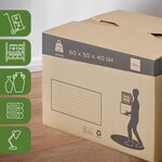 Pack and Move - Lot 10 cartons déménagement automatique - 60 x 50 x 40 cm - Poignées renforcées