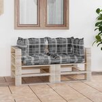 vidaXL Canapé palette de jardin 2 places et coussins pinède