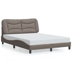 vidaXL Cadre de lit sans matelas Hvar taupe 140x200 cm tissu