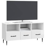 vidaXL Meuble TV Blanc brillant 102 x 34 5 x 50 cm Bois d'ingénierie
