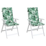 vidaXL Coussins de chaise à dossier haut lot de 2 modèle de feuille