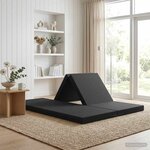 vidaXL Canapé-lit pliable 140 x 67 x 15 cm Noir