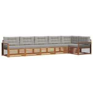 vidaXL Ensemble de canapés d'extérieur 6 Pièces Gris Naturel et Clair