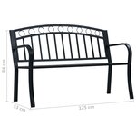 vidaXL Banc de jardin 125 cm Noir Acier