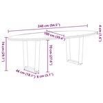 vidaXL Table à manger marron clair bois de chêne massif ovale