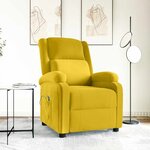 vidaXL Fauteuil de massage Jaune Velours