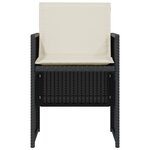 vidaXL Ensemble de bistro 3 Pièces avec coussins noir résine tressée