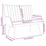 vidaXL Sofa 2 places Gris foncé 115 x 61 x 87 cm Velours