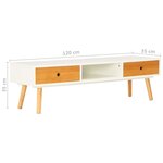 Vidaxl meuble tv blanc 120 x 35 x 35 cm pin massif
