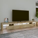vidaXL Meuble TV avec lumières LED Chêne sonoma 260x36 5x40 cm