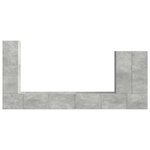 vidaXL Ensemble de meuble TV mural Montage mural 6 Pièces Gris béton