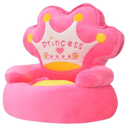 Vidaxl chaise en peluche pour enfants princesse rose