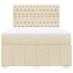 vidaXL Sommier à lattes de lit avec matelas Crème 160x200 cm Tissu