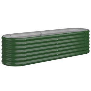 vidaXL Lit surélevé de jardin Acier galvanisé 152x40x36 cm Vert