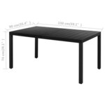 vidaXL Ensemble à manger de jardin 7 Pièces PVC résine tressée noir