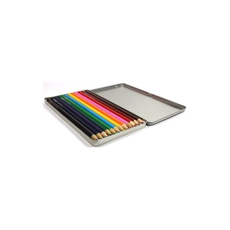Boîte métal de 12 crayons de couleur 18cm ulmann
