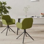 vidaXL Chaises pivotantes à manger lot de 2 Vert clair Velours