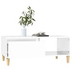 vidaXL Table basse Blanc brillant 90x50x36 5 cm Bois d'ingénierie