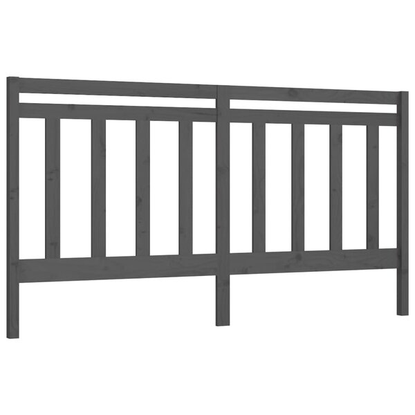 vidaXL Tête de lit Gris 186x4x100 cm Bois massif de pin