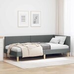 vidaXL Cadre de lit d'angle Autre Gris foncé 80 x 200 cm