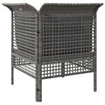 vidaXL Canapé d'angle de jardin avec coussin gris résine tressée