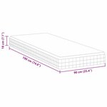 vidaXL Matelas Blanc  Gris 90 x 190 cm Tissu tricoté