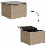vidaXL Ensemble de canapé de jardin 4 Pièces Beige  Gris clair