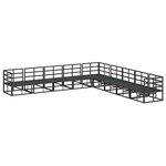 vidaXL Ensemble de canapé de jardin avec coussin 9 Pièces Noir Aluminium