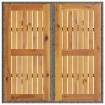 vidaXL Table de jardin et dessus en bois d'acacia gris résine tressée