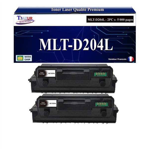 T3AZUR - 2x Toners compatibles avec Samsung MLT-D204L MLTD204L pour Samsung ProXpress M3325ND M3375 M3825DW M3825ND M3875FD M3875FW M4025ND M4025NX M4075FR M4075FX