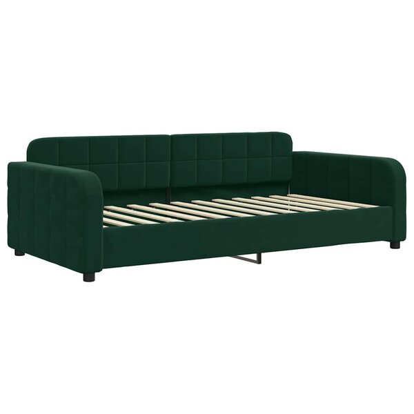 vidaXL Lit de repos sans matelas vert foncé 100x200 cm velours