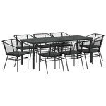 vidaXL Ensemble de salle à manger pour jardin 9 Pièces Noir polyrotin