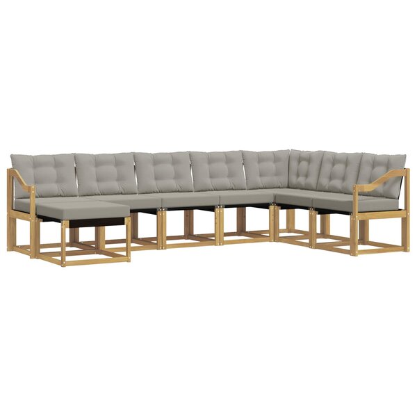 vidaXL Ensemble de canapés d'extérieur 8 Pièces Blanc et gris clair