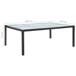 vidaXL Table à dîner d'extérieur Noir 200x150x74 cm Résine tressée