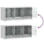 vidaXL Meuble TV avec portes en verre sonoma gris 102x37x42 cm