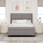 vidaXL Lit à ressort avec matelas et LED Taupe 140x200 cm Tissu
