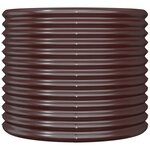 vidaXL Jardinière de jardin Acier galvanisé 80x80x68 cm Marron
