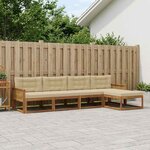 vidaXL Ensemble de canapés d'extérieur 5 Pièces Naturel et Beige