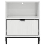 vidaXL Table de chevet avec tiroir Blanc brillant 49 x 36 x 61 cm