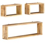 vidaXL Ensemble d'étagère cube 3 Pièces bois solide de manguier