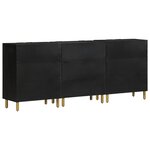 vidaXL Buffets 3 Pièces noir bois d'ingénierie
