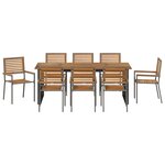 vidaXL Ensemble de salle à manger pour jardin 9 Pièces Gris