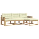 vidaXL Ensemble de canapés d'extérieur 4 pc Blanc et crème Polyester