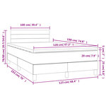 vidaXL Sommier à lattes de lit et matelas LED noir 120x190 cm velours
