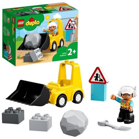 Lego 10930 duplo le bulldozer  engins de chantier jouet pour enfant de 2 ans et plus  jeu motricité fine pour garçons et filles