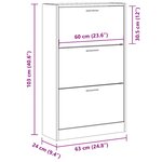 vidaXL Armoire à chaussures Chêne sonoma 63x24x103cm Bois d'ingénierie