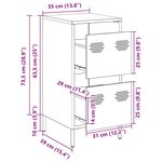 vidaXL Buffet rose 35x39x73 5 cm acier laminé à froid